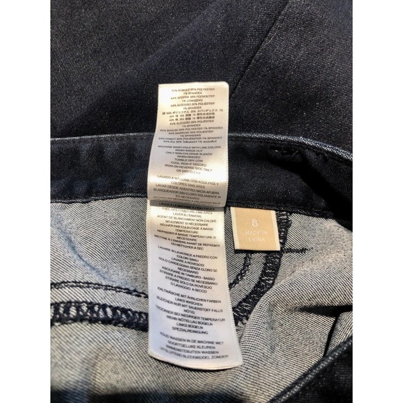 Michael Kors Jeans Medium Wash Stretch Faux Pockets Silver Tag Size 8 Slim Leg - Picture 8 of 9